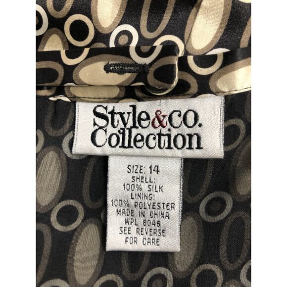 Style & CO. Collection Pencil Skirt Women 14 Lined 100% Silk Lined Zipper Back - Picture 5 of 6